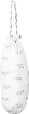 Produktbild von Clayre & Eef Taschenaufbewahrung 23x48 cm Blau Weiß Baumwolle Kühe