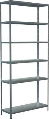 Produktbild von Stecksystem-Grundregal, 6 Böden, 2300x1000x350, verz.