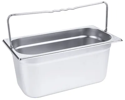 Produktbild von GN-Behälter, Gastronormbehälter, Edelstahl mit Bügelgriffen, 1/3, Größe wählbar : GN 1/3, 150 mm Variante: GN 1/3, 150 mm