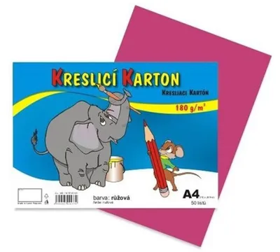 Produktbild von Kreslící karton A4/50ks/180g růžový