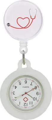 Produktbild von Nurse Watch Schwesternuhr Silikon ausziehbares Band Pulsuhr Kitteluhr Pflege Motiv 1 WS