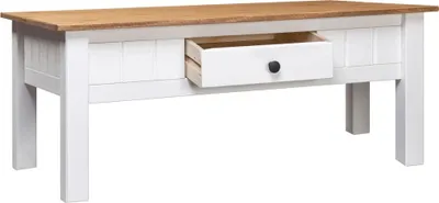 Obrázek produktu pro vidaXL Konferenční stolek bílý 100x60x43,5 cm masivní dřevo borovice panamská