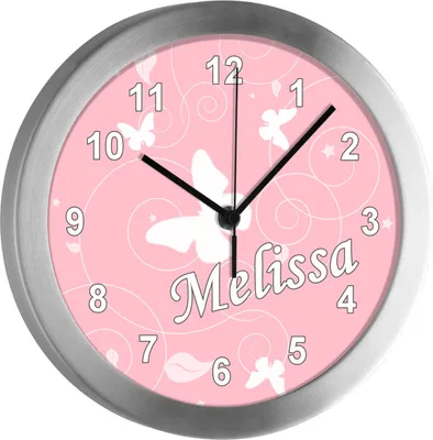 Produktbild von Kinderzimmer Funkwanduhr, Funkuhr Wanduhr Kinder, Schmetterling altrosa 25 cm