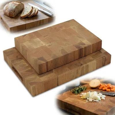 Zdjęcie produktu dla ZESTAW DESKI do krojenia END GRAIN SZTORCOWE DĘBOWE olejowane 2szt BLOK