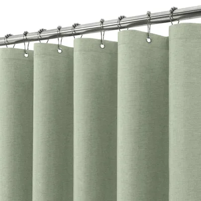 Image de Rideau de douche texturé imitation lin - Imperméable et résistant à la moisissure - 182 x 182 cm