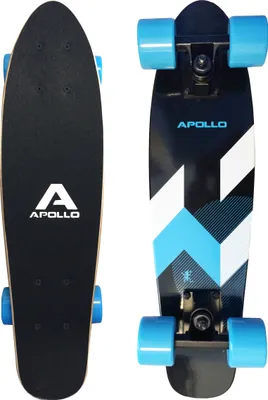 Produktbild von Apollo Fancy Skateboard, Vintage Mini Cruiser | Komplett, 22.5inch | Mini-Board mit Holz Deck | Mini Skateboard mit und ohne LED Wheels | Skateboard Kinder ab 8 Jahre Altersempfehlung - Matei Mini