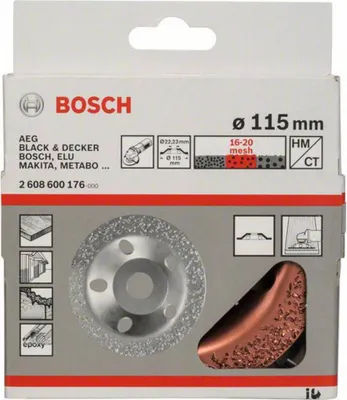 Produktbild von Carbide-Schleifkopf, Ø 115mm, mittelgrob, flach (Bohrung 22,23mm)