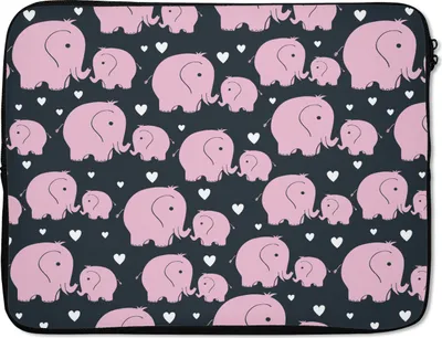Produktbild von MuchoWow® Laptop Hülle 15 Zoll Elefant - Herz - Muster Laptoptasche - Laptoptasche - Sleeve - Rundum-Schutz