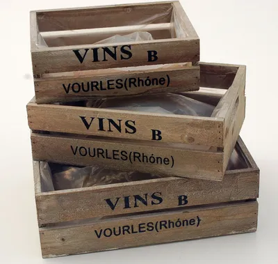 Produktbild von Deko Holz Weinkiste 3er Set Holzkiste Regal Holzbox shabby rustikale Kiste Box