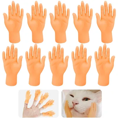 Produktbild von Mini Fingerpuppen Handpuppen Miniatur-Hände - 20 Stück - Kunststoff - Linke und rechte Hand - Für Haustiere und Fotos