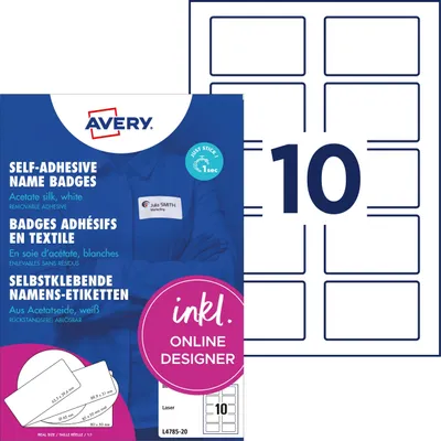 Productafbeelding van AVERY zelfklevende badges, 80 x 50 mm, wit