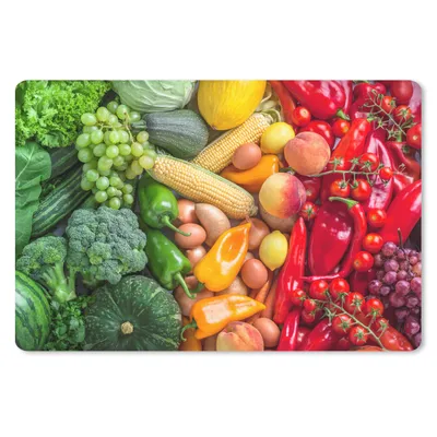 Produktbild von MuchoWow® Mauspad Mousepad Obst - Gemüse - Regenbogen 27x18 cm - Mousepads - Maus Mat - Pad - Mausunterlage - Büroartikel - Desk Matten
