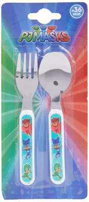 Kinder-Besteckset Pyjamasques, Kunststoff/Edelstahl, Weiß