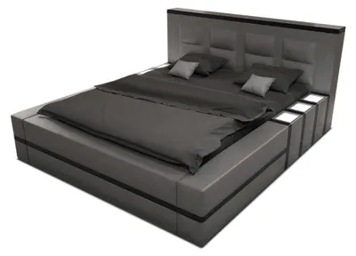 Produktbild von Komplettbett Asti Kunstleder, LED Beleuchtung, 7-Zonen-Matratze H3, 18 cm Matratzenhöhe