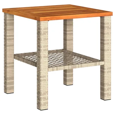 Immagine prodotto di Tavolo da Giardino Beige 40x40x42 cm Polyrattan e Legno Acacia