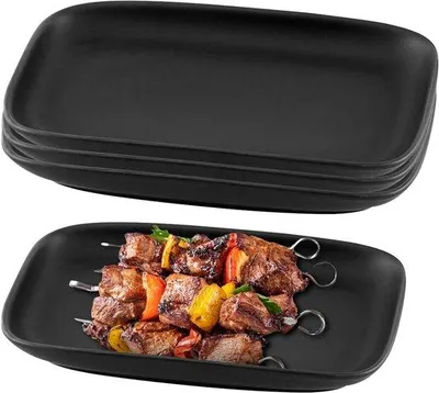 Produktbild von Rechteckige schwarze Servierplatten 155x91cm für Vorspeisen und Desserts