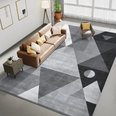 Immagine prodotto di Tappeto moderno lavabile, 80x150 cm, grigio