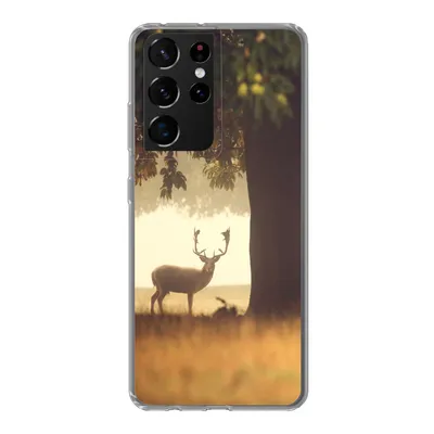Produktbild von MuchoWow® Handyhülle Schutzhülle Hülle für Samsung Galaxy S21 Ultra Hirsche - Bäume - Wald Silikon Softcase Handy Hülle - Mobiltelefon