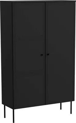 Image de Sedilo - Armoire Multi-usage 2 Portes, 100x166h cm Noir, 6 Étagères