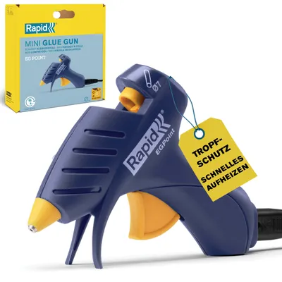 Image de Rapid Tools 5001702 Pistolet à colle chaude Rapid EG Point, câble détachable, bleu/jaune
