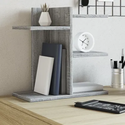 Image de Maison Exclusive - Organiseur de bureau gris Sonoma 42 x 21,5 x 42 cm Matériau dérivé du bois