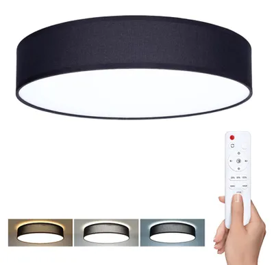 Obrázek produktu pro Stropní světlo LED 400mm 48W 3-6000K CCT+DO 3360lm IP20 černá SOLIGHT WO8014