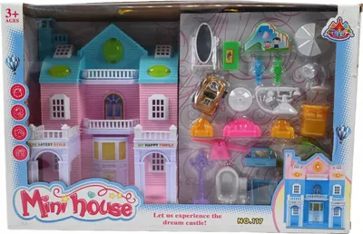 Produktbild von Großes Puppenhaus mit Möbeln & Figuren - 2 Etagen Spielhaus Villa - Komplettes Zubehör für Kinder
