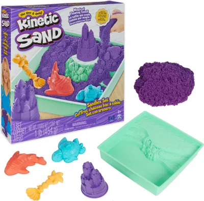 Obrázok produktu pre Kinetic Sand KNS ACK Sandbox Set V2 Purple FR GML, Detský kinetický piesok, 3 rok / roky, Netoxické, Purpurová