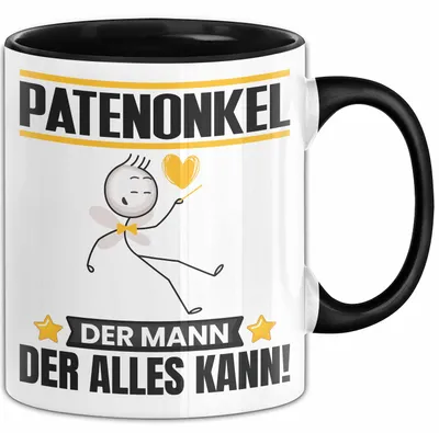 Produktbild von Patenonkel Tasse Geschenk für Patenonkel Der Mann Der Alles Kann Geschenkidee zum Geburtstag (Schwarz)