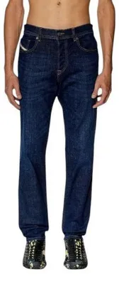 Image de Diesel 2023 D-finitive 09f89 Jeans pour hommes bleu délavé jambe effilée Rrp150 - W32/L32