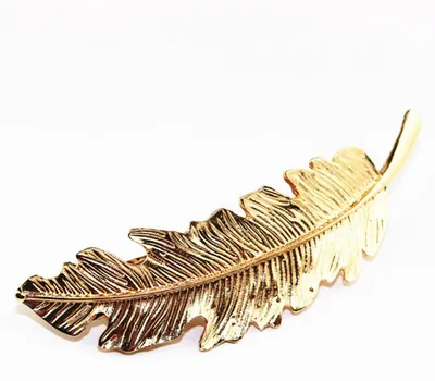 Produktbild von Elegante Haarspange Leaf Goldfarben Blattform Klein