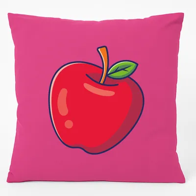 Produktbild von Huuraa Kissen Apfel Comic 40x40cm mit Füllung Fuchsia Baumwolle Dekokissen Geschenkidee