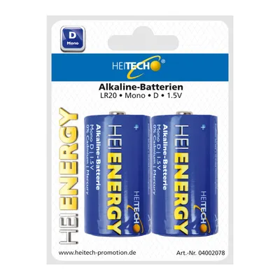 Zdjęcie produktu dla Baterie alkaliczne Heitech Mono D, LR20 - 1,5 V, (opakowanie 2 szt.) Bateria