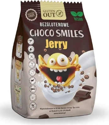 CHRUPKI ZBOŻOWE KAKAOWE SMILES BEZGLUTENOWE 375 g - JERRY GLUTEN OUT