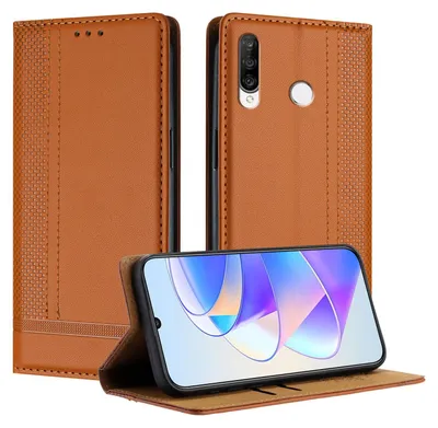 Obrázek produktu pro Pouzdro pro Huawei P30 Lite kožené flipové pouzdro s funkcí stojánku Hnědý