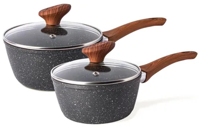 Immagine prodotto di Set di pentole in acciaio inossidabile per induzione, 2 pezzi, da 16 cm e 18 cm, con coperchio