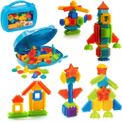 Produktbild von MOCHTOYS Igel Pin Bricks in a Suitcase 60 Elemente