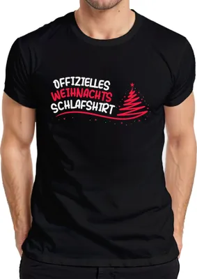 Produktbild von Offizielles Weihnachts-Schlafshirt Christbaum - Weihnachten Xmas Christmas Herren T-Shirt, Schwarz, M