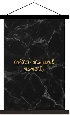 Produktbild von MuchoWow® Textilposter Zitate - Sprichwörter - Gold - Marmor 60x90 cm mit schwarzem Rahmen - Poster Wohnzimmer