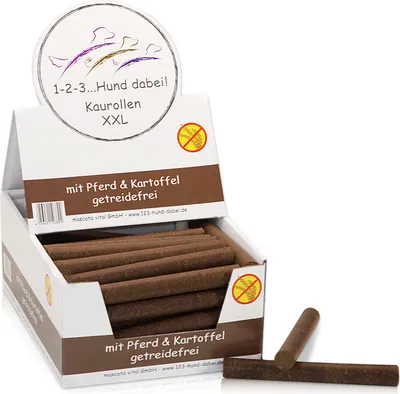 Produktbild von 123... Hund dabei! - Kaurollen XXL 50er Tray Pferd - Dentalkaurolle - Getreidefrei - Vorteilspaket - Kaustangen für Hunde - Kausticks - Zahnpflege