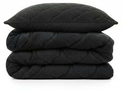 Produktbild von Sleeptime Lazy Bettdecke Teddy Schwarz 140 x 200 Mit Luxus Kissenbezug cm