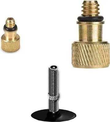 Image de Adaptateur Schrader - dunlop conversion de la valve de voiture (AV) à la pompe à vélo (DV)