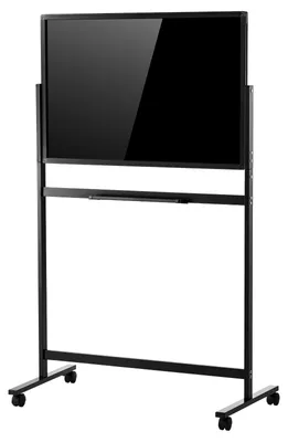 Productafbeelding van VEVOR whiteboard met standaard, 888x583mm, magnetisch oppervlak, statief, draaitafel, zwart, geschikt voor kantoor, school en thuis. Comfortabel schrijfgevoel, frameloos ontwerp, gemaakt van 3,2mm dik glas. Inclusief stiften, magneten en spons