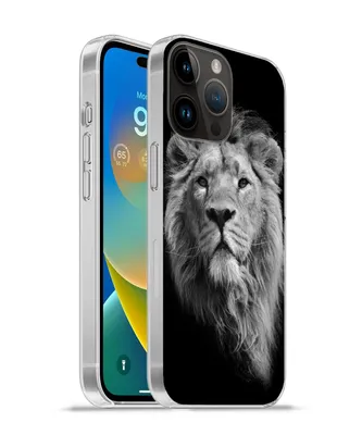 Produktbild von MuchoWow® Handyhülle Schutzhülle Hülle für Apple iPhone 14 Pro Max Löwe - Porträt - Schwarz - Weiß Silikon Softcase Handy Hülle - Hardcover