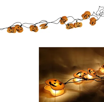 Produktbild von Halloween-Lichterkette Pumkin 10 flammig Dekoleuchte Dekolampe Dekoration Fensterdeko