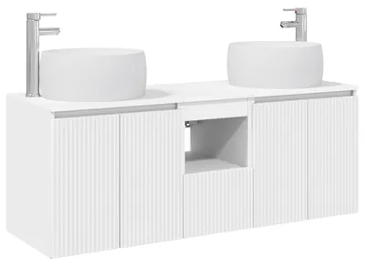 Immagine prodotto di Set di 3 mobili da bagno, colore bianco, dimensioni 49,5 x 44,5 x 66 cm
