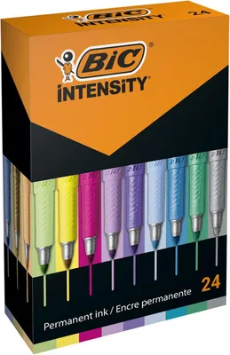 Produktbild von BIC Intensity Pastell Marker, 24 Metallic- und Pastellfarben, geruchsarm, schnell trocknend