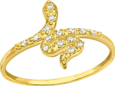 Produktbild von Ring Schlange Gold: Damenring Silber 925 mit Zirkonia 57 (18.1 mm Ø)