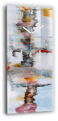 Produktbild von Wallfluent Wanduhr – Stilles Quarzuhrwerk - Uhr Dekoration Wohnzimmer Schlafzimmer Küche - Zifferblatt - weiße Zeiger - 30x60 cm - Abstraktion