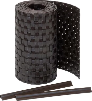 Produktbild von Jardinion Sichtschutzstreifen Rattan Optik 250 x 19cm Dunkelbraun inkl. 2 Befestigungsclips Sichtschutz Rattan, Balkon Sichtschutz, Terrassen- und Gartenzaun Sichtschutz